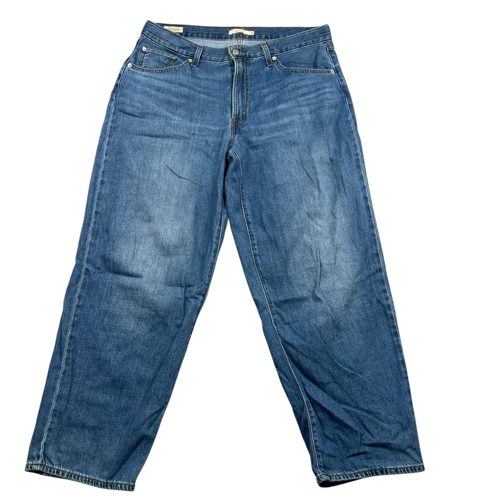 Levi's Baggy Dad Jeans Women 32 Blue Premium Wide Leg High Rise Denim
